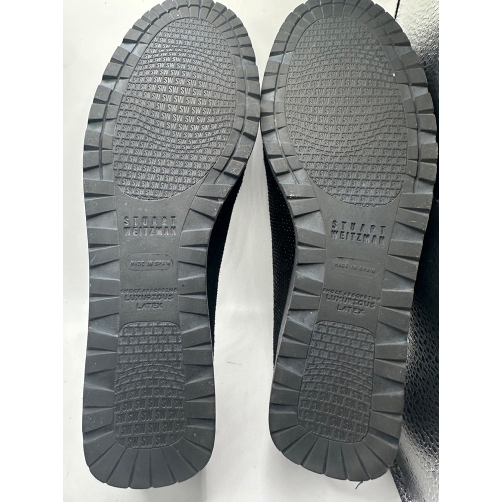 Stuart Weitzman Black micro beaded buckle loafers hSize 6.5 - Picture 11 of 11